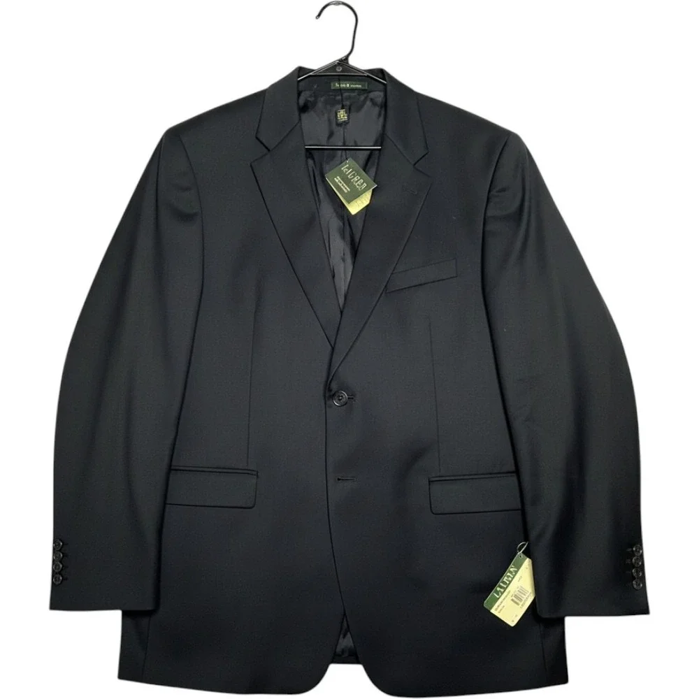 Lauren Ralph Lauren Mens 48 Long Navy Blue 100% Wool 2-Button Suit Jacket NWT